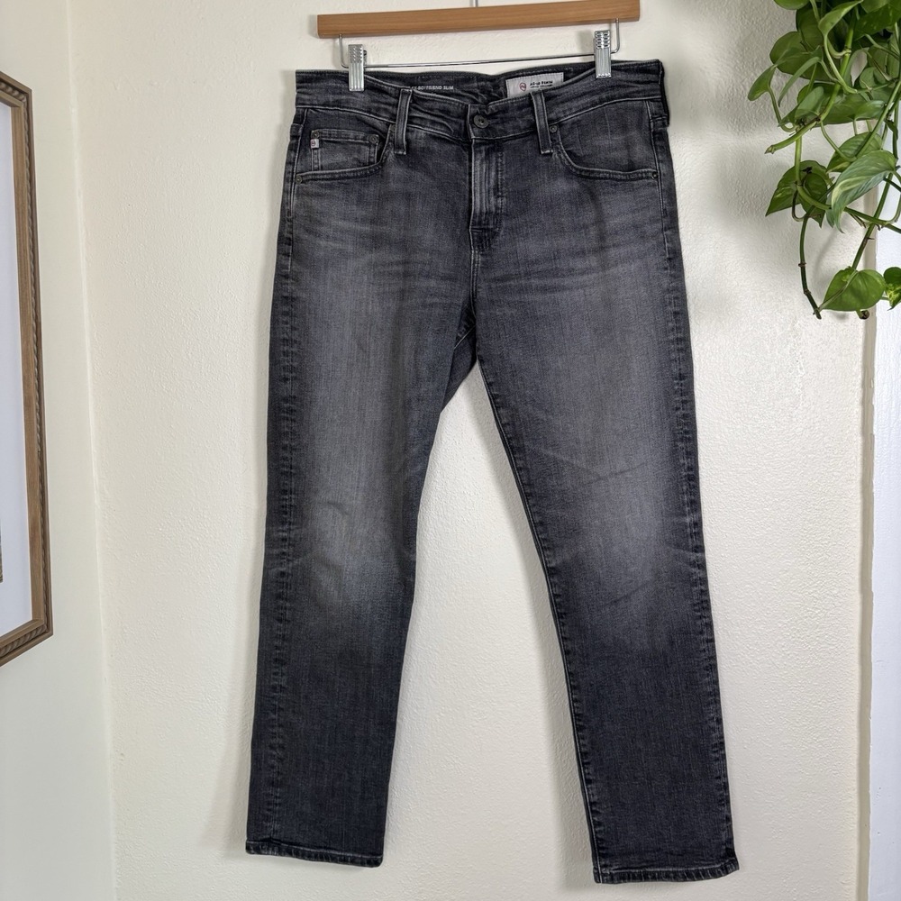 AG Adriano Goldschmied Women's Jeans Sz 28 Gray Black Ex-Boyfriend Slouchy Slim